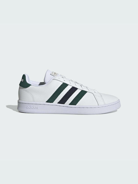 Adidas Grand Court Base Ανδρικά Sneakers Cloud White / Collegiate Green / Legend Ink