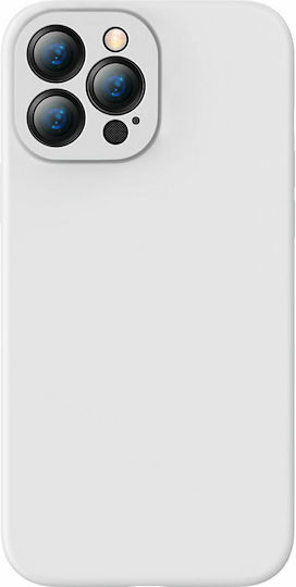 Baseus Liquid Gel Umschlag Rückseite Silikon Weiß (iPhone 13 Pro)