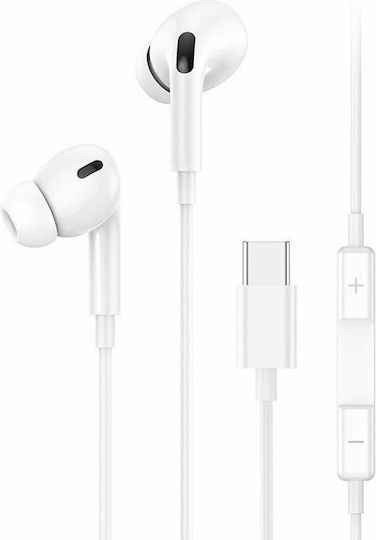 Ezra EP45 In-ear Handsfree με Βύσμα USB-C Λευκό