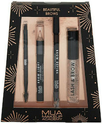 MUA Beautiful Brows Makeup Set for Eyes & Eyebrows 4pcs