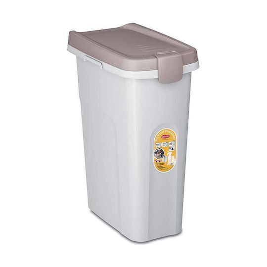 Stefanplast Cibo Plastic Food Storage Container for Dog & Cat 25lt 51cm in White Color