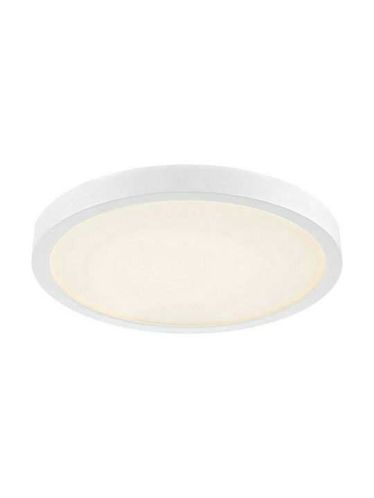 Ciclo Μοντέρνα Πλαστική Πλαφονιέρα Οροφής με Ενσωματωμένο LED σε Λευκό χρώμα 50cm