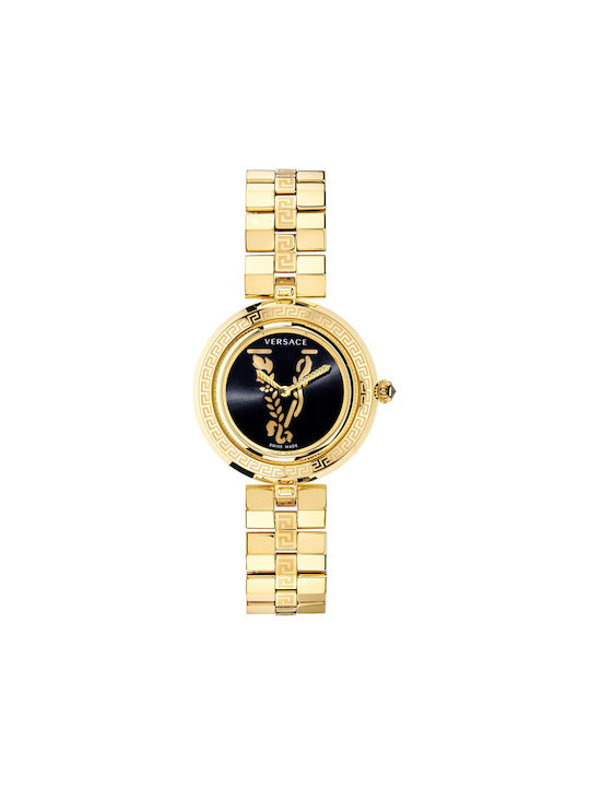 Versace Virtus Infinity Ρολόι με Μεταλλικό Μπρασελέ σε Χρυσό χρώμα