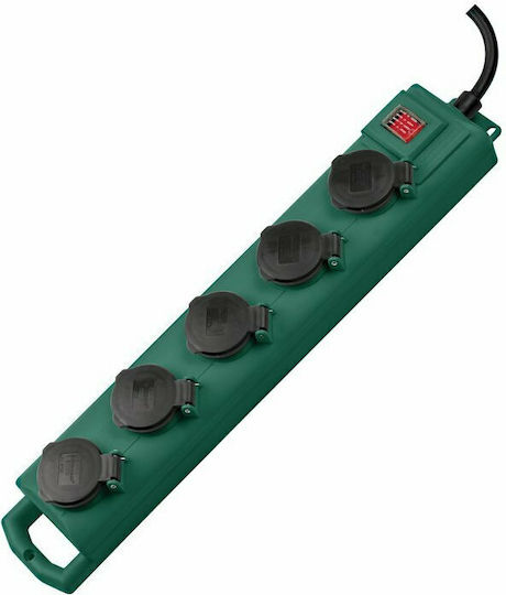 Brennenstuhl SL-554 Steckdosenleiste 5 Positionen mit Schalter und Kabel 5m Grün