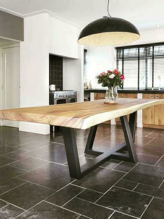 Ξύλινο / Μεταλλικό τραπέζι Χειροποίητο MOLFS  Φ0.60 Χ Μ2.00 Χ Υ0.80 Molfs