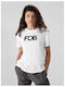 4F Damen T-shirt Polka Dot Weiß