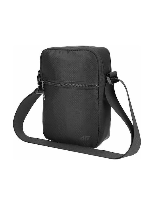 4F Fabric Shoulder / Crossbody Bag with Zipper & Adjustable Strap Black 17x7x24cm