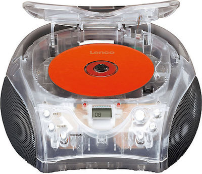 Lenco Φορητό Ηχοσύστημα mit CD-Spieler / MP3-Spieler / Radio in Transparent Farbe