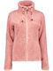 Karmen Fleece Γυναικεία Ζακέτα με Φερμουάρ σε Ροζ Χρώμα