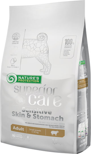 Nature's Protection Sensitive Skin & Stomach Small 1.5kg Dry Food Grain-Free & Gluten-Free for Adult Small Breed Dogs with Lamb