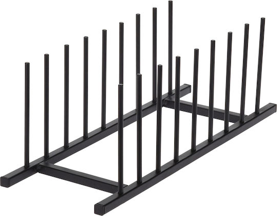 BigBuy Πιατοθήκη Ντουλαπιού Μεταλλική 34.5x12.5x12εκ. Μαύρο