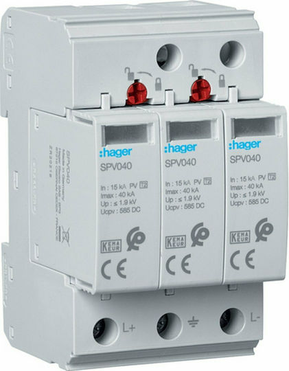 Hager 3-Poles Inspired T2 Panel Lightning Protection 40kA