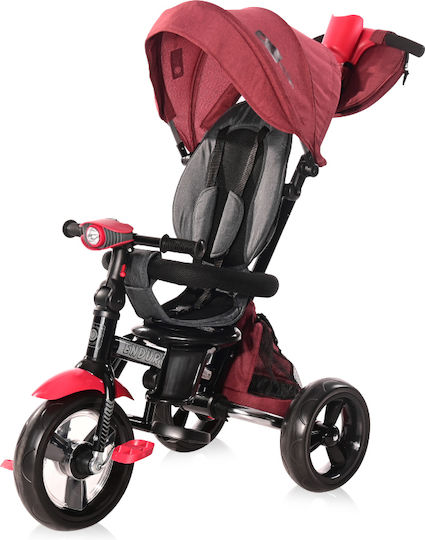 Lorelli Enduro Kids Tricycle with Storage Basket, Push Handle & Sunshade for 12+ Months Red