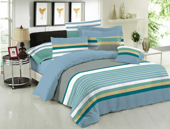 Le Blanc Set Super-dublu 220x240cm Nevada Albastru 3buc