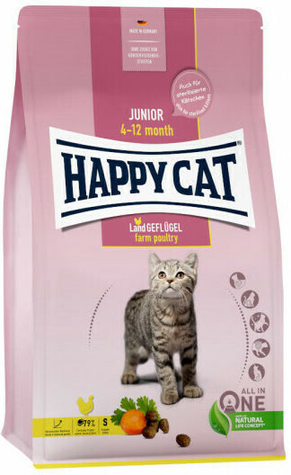 Happy Cat Junior Geflugel 4-12 Months Ξηρά Τροφή για Ανήλικες Γάτες με Πουλερικά 1.4kg