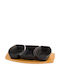 HFA Porcelain Dessert Divided Serving Tray with 3 Slots Black 31x16x6cm