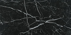 Karag Marmo Placă Podea / Perete Interior Porțelanat Lucios 120x60cm Black Gloria