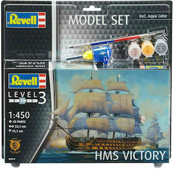 Revell HMS Victory Фигура за Моделизъм Кораб 45 Части в Мащаб 1:450 с Лепило и Бои 22.4x15.1x5см.