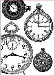 Stamperia Black & White Clocks Ριζόχαρτο Decoup...