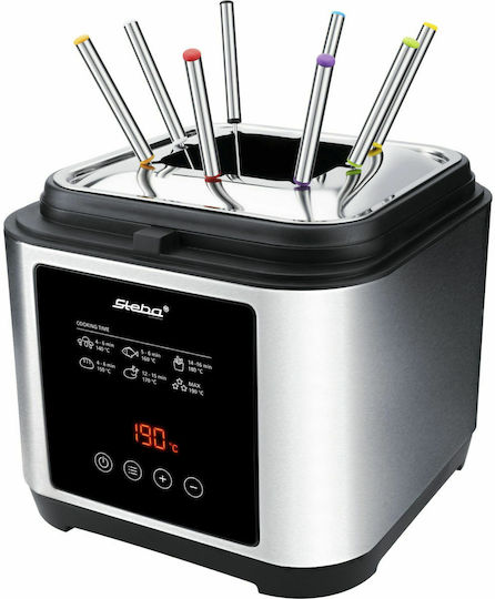 Steba Fondue-Topf Elektrisch Metallisch für 8 Personen Silber