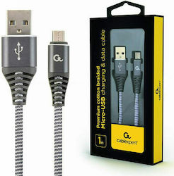 Cablexpert CC-USB2B-AMmBM-1M-WB2 Braided USB 2.0 σε micro USB 1m Γκρι