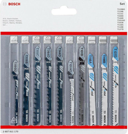 Bosch Jig Saw Blade for Metal and Wood 10pcs 2607011170