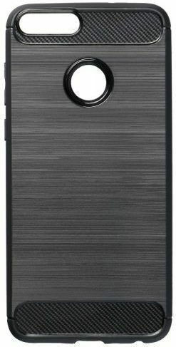 Forcell Carbon Задна корица Силикон Черен (Huawei P Smart)