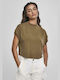 Urban Classics TB2596 Women's Crop Top Short Sleeve Summer Olive