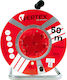 Vertex Μπαλαντέζα Καρούλι 4 Θέσεων με Καλώδιο 50m Διατομής 3x2.5mm² Στεγανή Κόκκινη