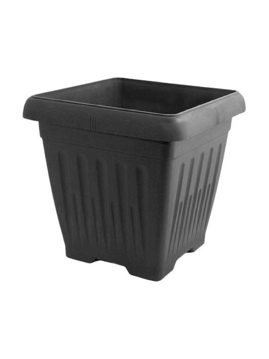 Miltoplast Geramica Dilos Νο Γλάστρα Πλαστική Ανθρακί 40x40x33εκ.