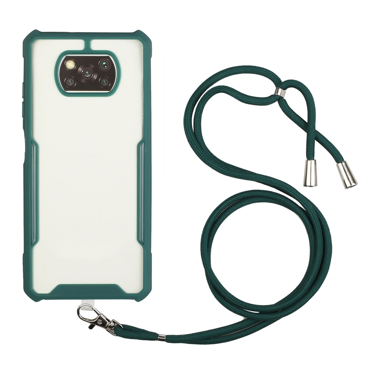 Θήκη Xiaomi Poco X3 Nfc X3 Pro Σκούρο Πράσινη με Λουράκι Acrylic Color Tpu Shockproof Case 8270