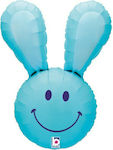 Μπαλόνι Foil Smiley Bunny Face Γαλάζιο 94cm