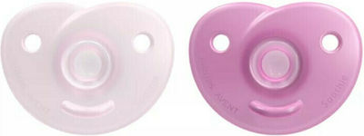 Philips Pacifiers Silicone Pink - Purple for 0-6 months 2pcs