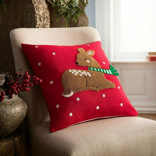 Gofis Home Christmas Decorative Pillow Square Red 43x43cm