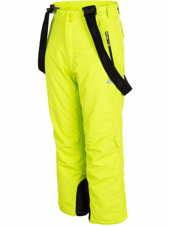 4F HJZ19-JSPMN001A-45S Kids Dungarees for Ski & Snowboard Yellow