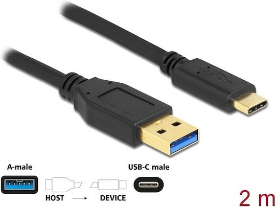 DeLock DeLock USB Typ-C Kabel USB 3.2 männlich - USB-A Schwarz 2m 84004