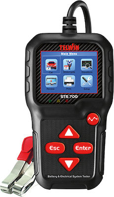 Telwin STS700 Digital Battery Tester with Crocodile Clips