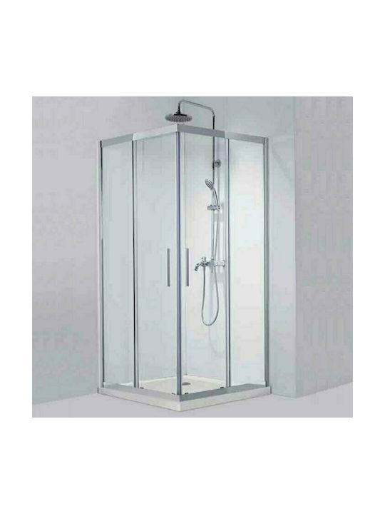 Karag Inox 100 Καμπίνα Ντουζιέρας με Συρόμενη Πόρτα 70x80x190cm Clear Glass