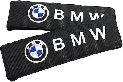 Set of 2pcs Car Seat Belt Pads Black BMW