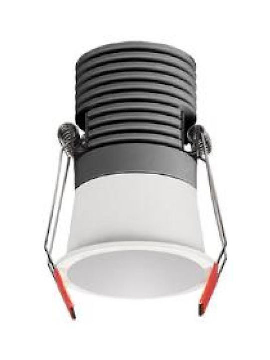 Fos me Round Metallic Recessed Spot with Integrated LED and Natural White Light White 4x4cm. 1pcs