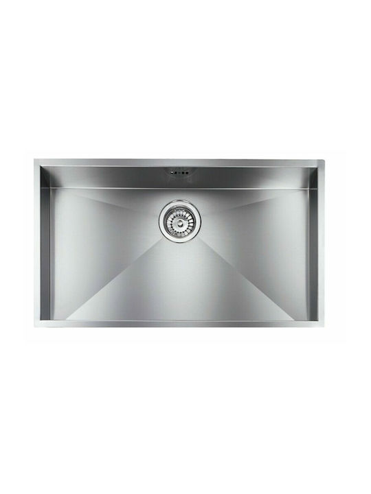 Sanitec Filo Quadra Drop-In Sink Inox Satin W77xD45cm Silver