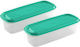 Hega Hogar Cutie pentru Mâncare Plastic Verde 20x8.5cm 2buc