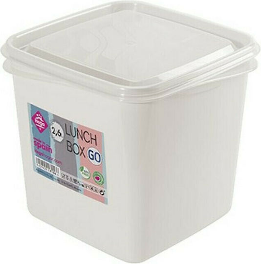 Hega Hogar Cutie pentru Mâncare Plastic Alb 2600ml 1buc