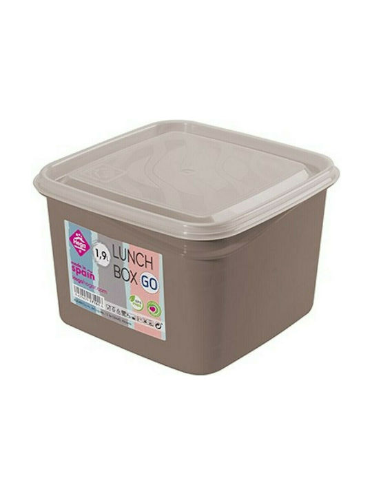 Hega Hogar Plastic Lunch Box Καφέ 1900ml