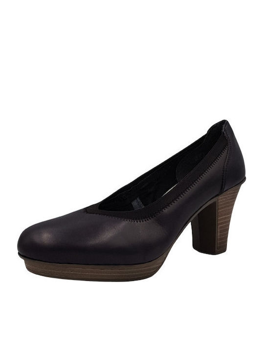 Leder Pumps Marineblau