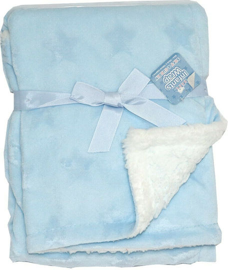 Soft Touch Blanket Nursery Swaddling Blankets Little star Velvet Light Blue 75x100cm