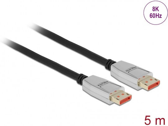 DeLock Cable DisplayPort male - DisplayPort male 5m Μαύρο (87043)
