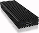 Icy Box Hard Drive Case M.2 SATA III / PCI-Express NVME with connection USB 3.2 Type-C in Schwarz color