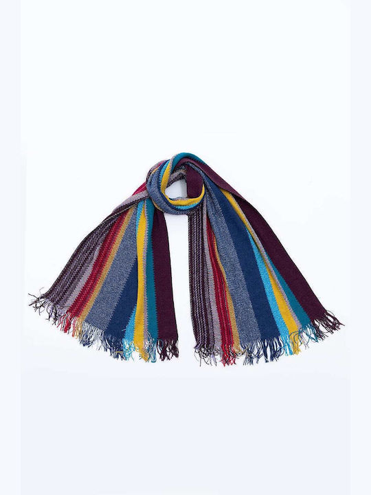 Missoni Scarf with bold stripes in Bordeaux/Blue 14GSC47VM/D6747