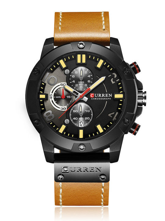 Curren CR Ανδρικό Ρολόι 48mm Χρονογράφος Μπαταρ...